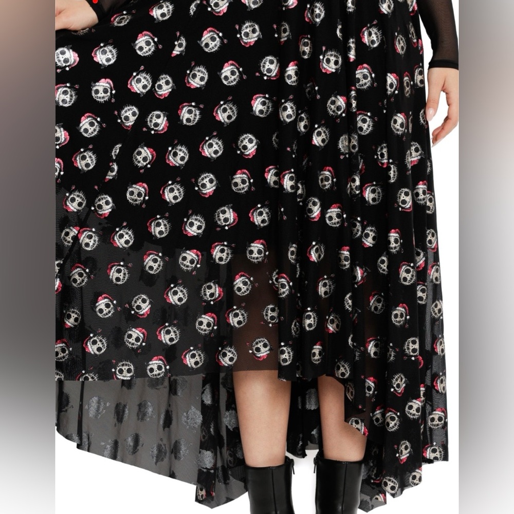 Blackmilk Route 666 Santa Claws Handkerchief Maxi Dress High Low Jackskellington - Picture 4 of 10